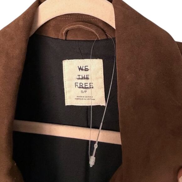 Free People Paper Cut Vegan Suede Blazer Jacket Women’s Small Brown Casual NEW - Picture 3 of 9